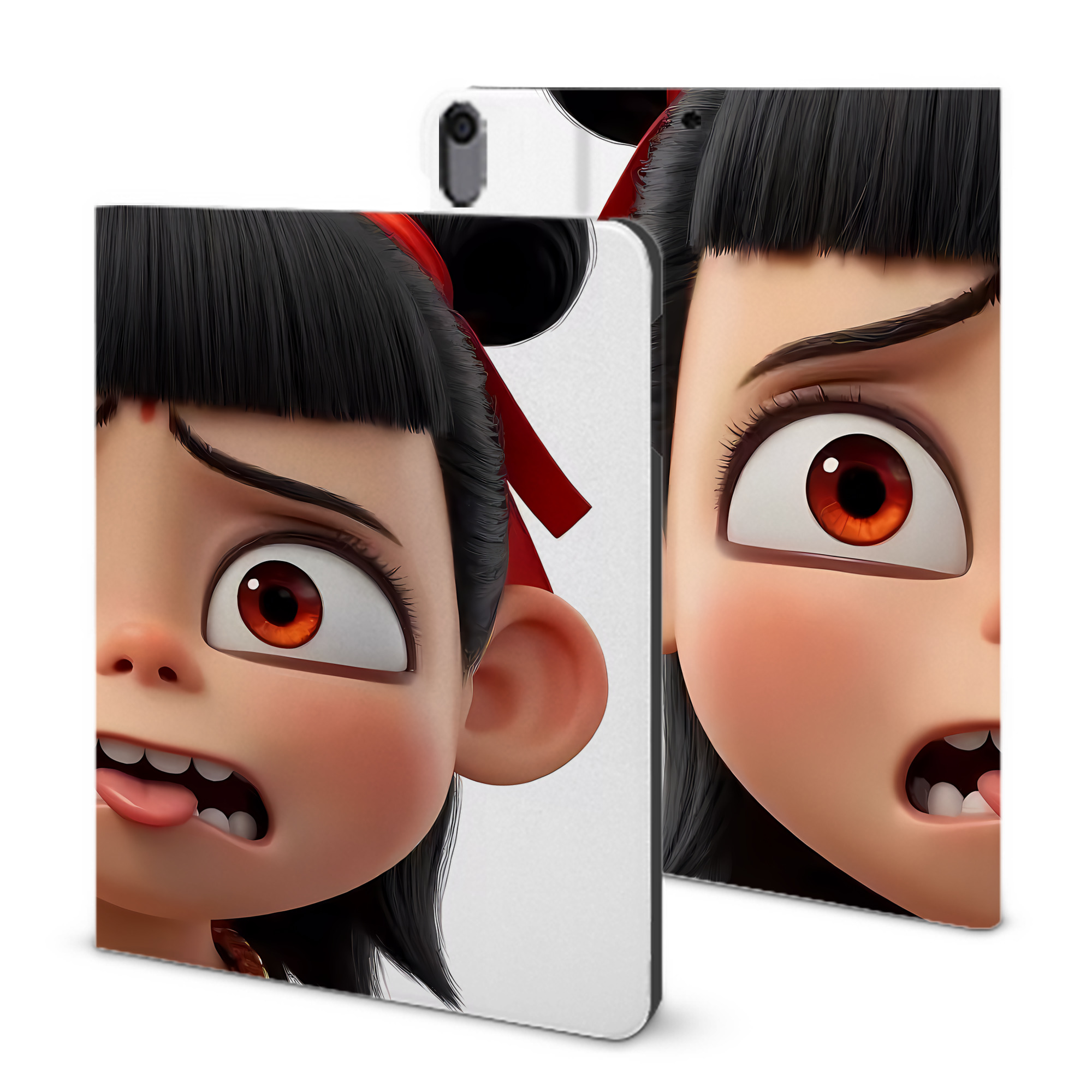 （画像用） Ne Zha 2 ナタ 魔童の大暴れ IPad ケース ブック型 PUレザー TPU 耐衝撃 軽量 薄型 ペン収納なし 全面保護 IPad 各モデル対応